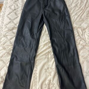 Woman’s Black Leather Pants